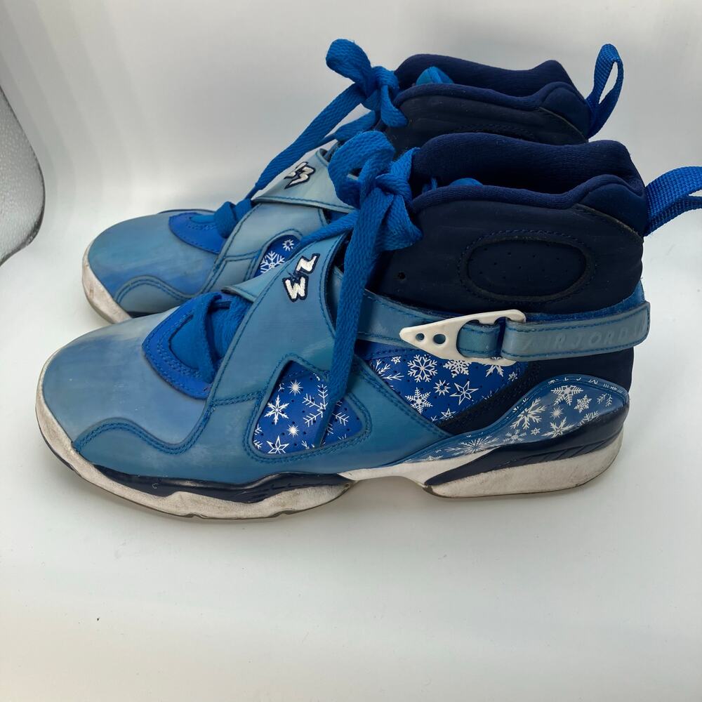 Nike Air Jordan 8 Retro GS Snowflake Blue White 305368-400 Youth Size 4.5Y‎ Rare